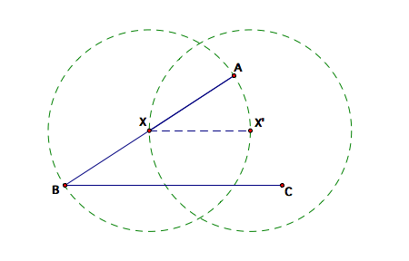 circle with center X'